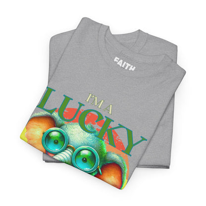 Lucky Animal Unisex Heavy Cotton Tee, Cute Gift for Animal Lovers, Casual Streetwear, St. Patrick's Day, Birthday Apparel