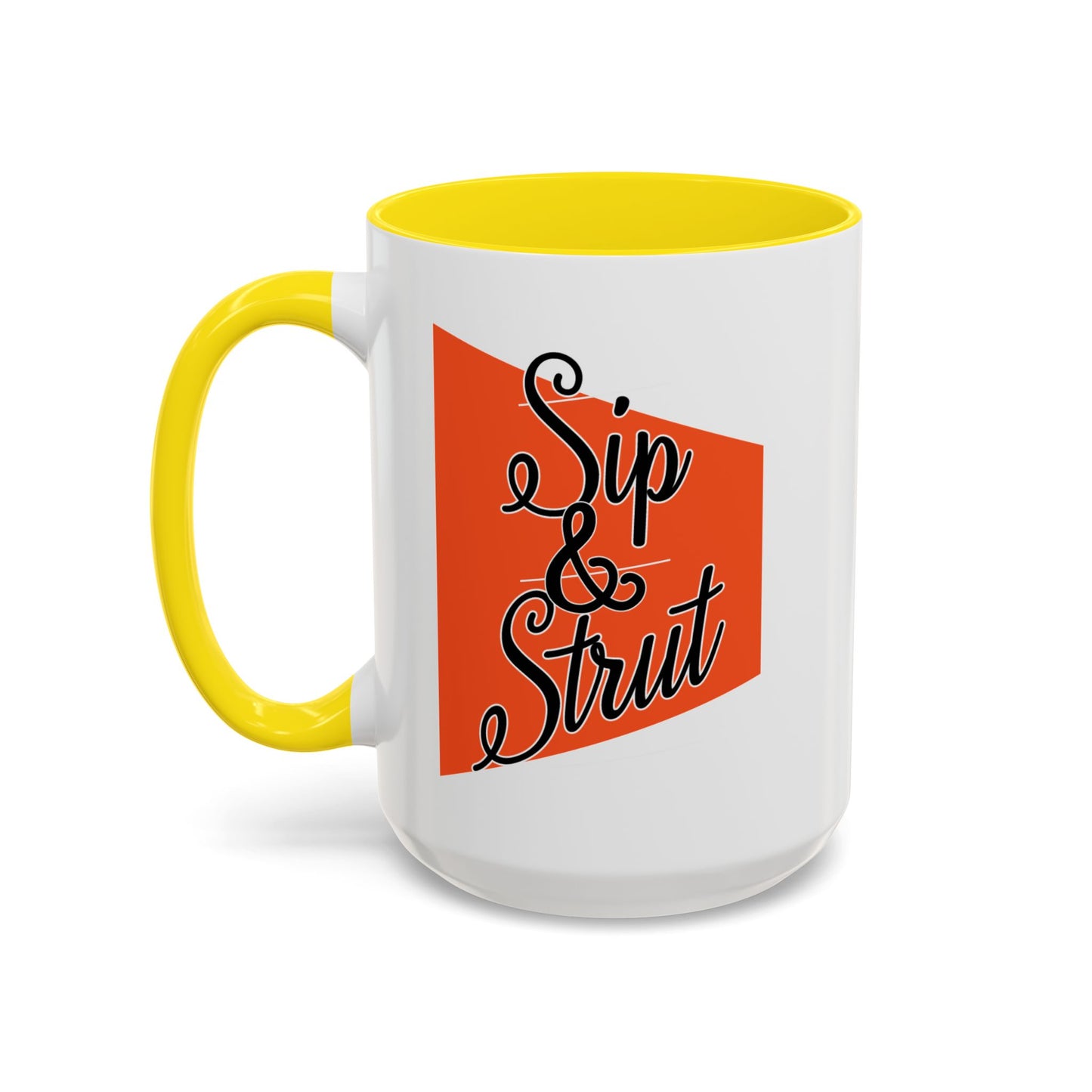 Accent Coffee Mug (11, 15oz) - Sip & Strut Design, Perfect Gift for Coffee Lovers, Home Office Decor, Unique Holiday Present, Ceramic [...]