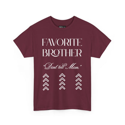 Favorite Brother Unisex Heavy Cotton Tee - Perfect Gift for Siblings, Casual Wear, Birthday, Family Reunion, Everyday Comfort