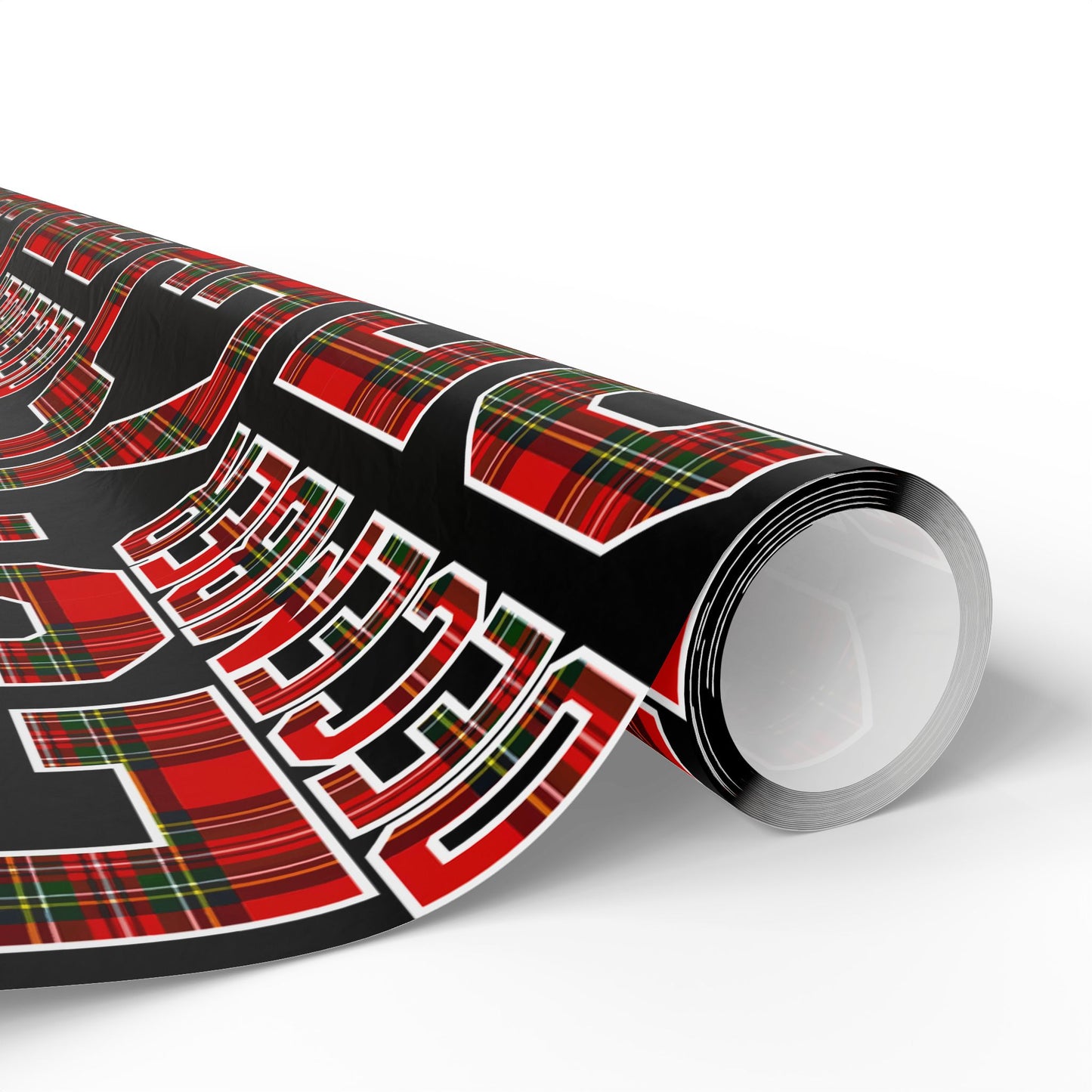 Wrapping Paper — Holiday Plaid ‘Merry’ Design