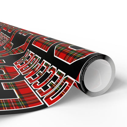 Wrapping Paper — Holiday Plaid ‘Merry’ Design