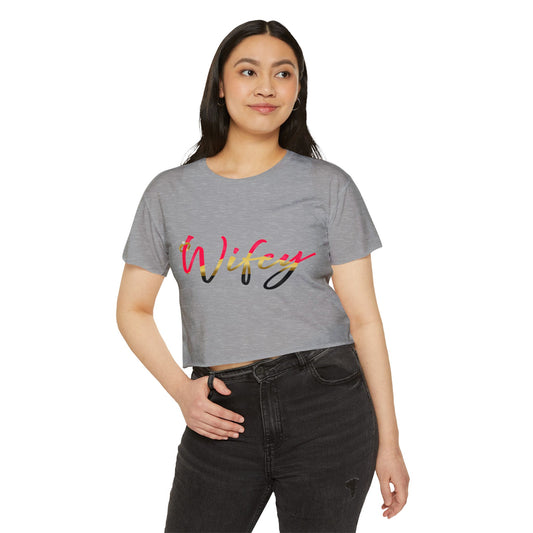 Women's Festival Crop Top, Cute Wifey Top, Summer Crop Shirt, Boho Style Tee, Trendy Women's Apparel, Festival Outfit