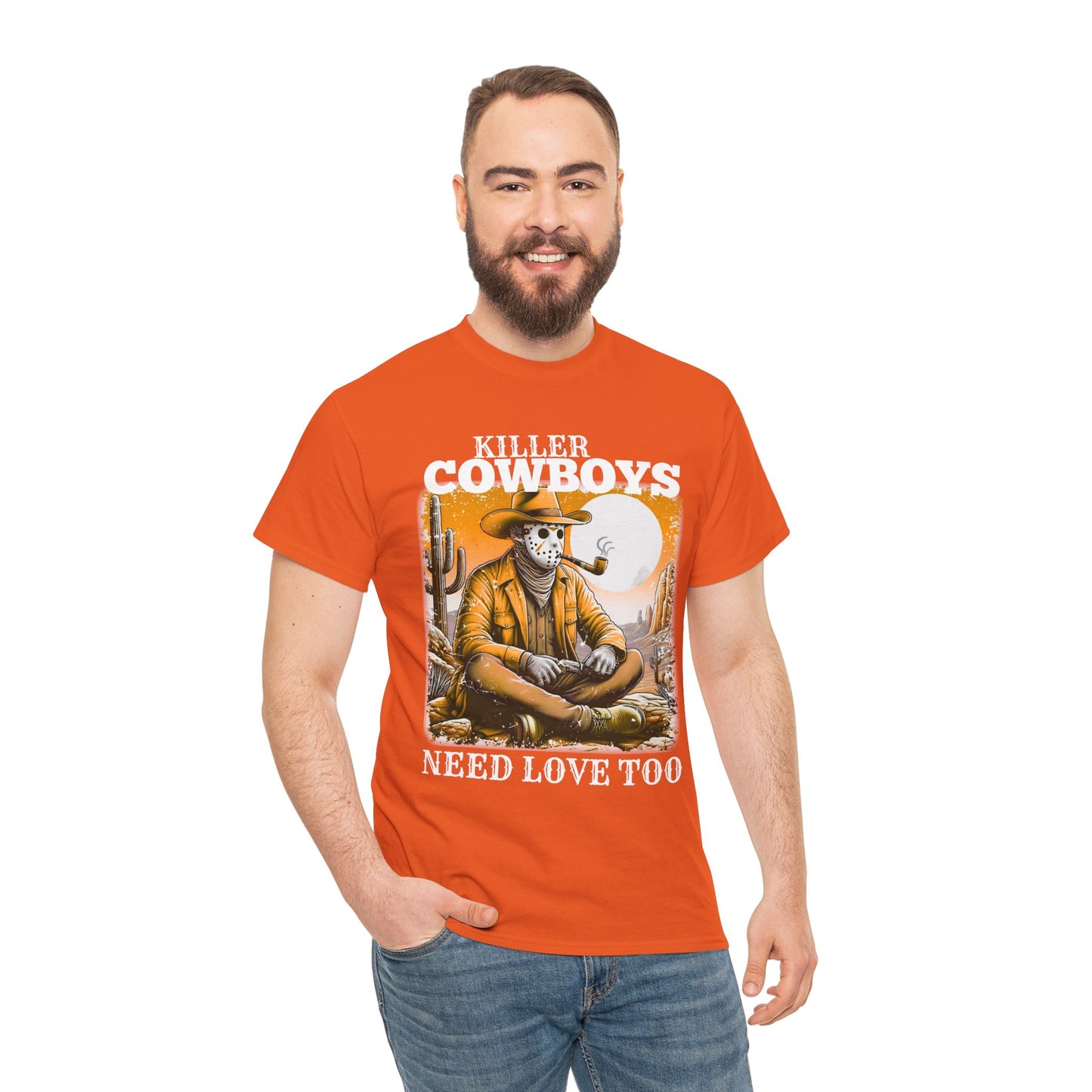 Killer Cowboys Graphic Tee, Unisex Heavy Cotton T-Shirt for Casual Wear, Cowboy Lover Gift, Western Occasion Apparel