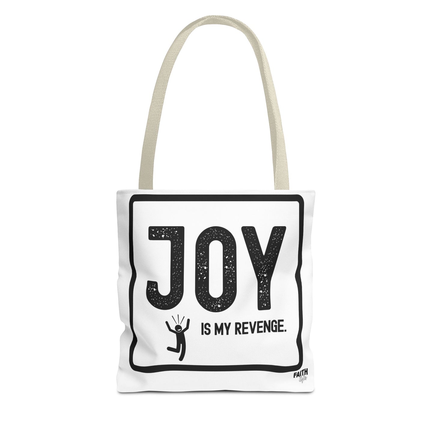 FaithStyles Joy Is My Revenge Tote Bag — Inspirational Graphic Canvas Tote