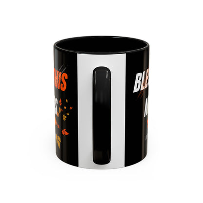 Bless This Mess Coffee Mug, Autumn Mug, Funny Mug Gift, Black Ceramic Mug, Fall Coffee Cup
