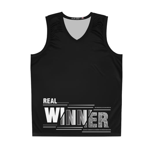 Real Winner Basketball Jersey - AOP Athletic Tank, Sportswear, Gift for Basketball Fans, Team Jersey, Workout Apparel, Sports Events