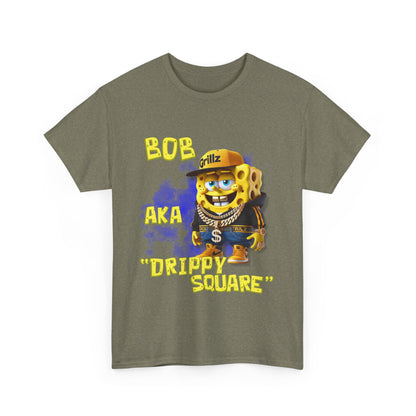 "DRIPPY SQUARE" Funny Unisex Heavy Cotton Tee - Graphic T-Shirt