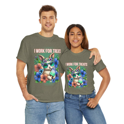 Cute Bunny Graphic Tee for Treat Lovers, Summer Fun Shirt, Animal Lover Gift, Cute Gift for Her, Floral T-Shirt