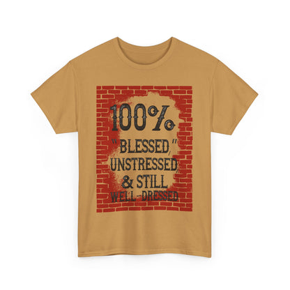 "100% Blessed" Unisex Heavy Cotton Tee - Motivational T-Shirt for Everyday Inspiration