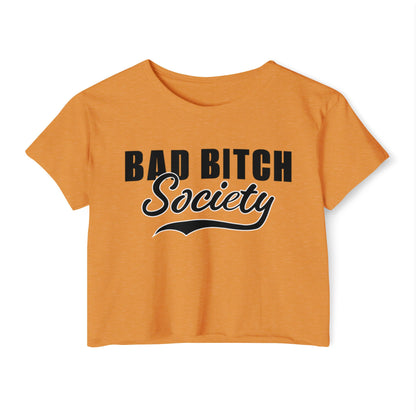 FaithStyles Bad Bitch Society Crop Top — Women's Festival Graphic Tee