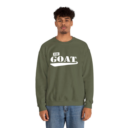 NEW FaithStyles Embroidery The GOAT Crewneck Sweatshirt – Bold White Graphic Pullover