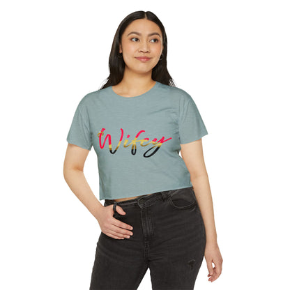 Women's Festival Crop Top, Cute Wifey Top, Summer Crop Shirt, Boho Style Tee, Trendy Women's Apparel, Festival Outfit