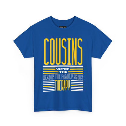 Cousins Therapy Tees, Family Reunion Shirt, Casual Wear, Gift for Cousins, Fun Family Quote Tee