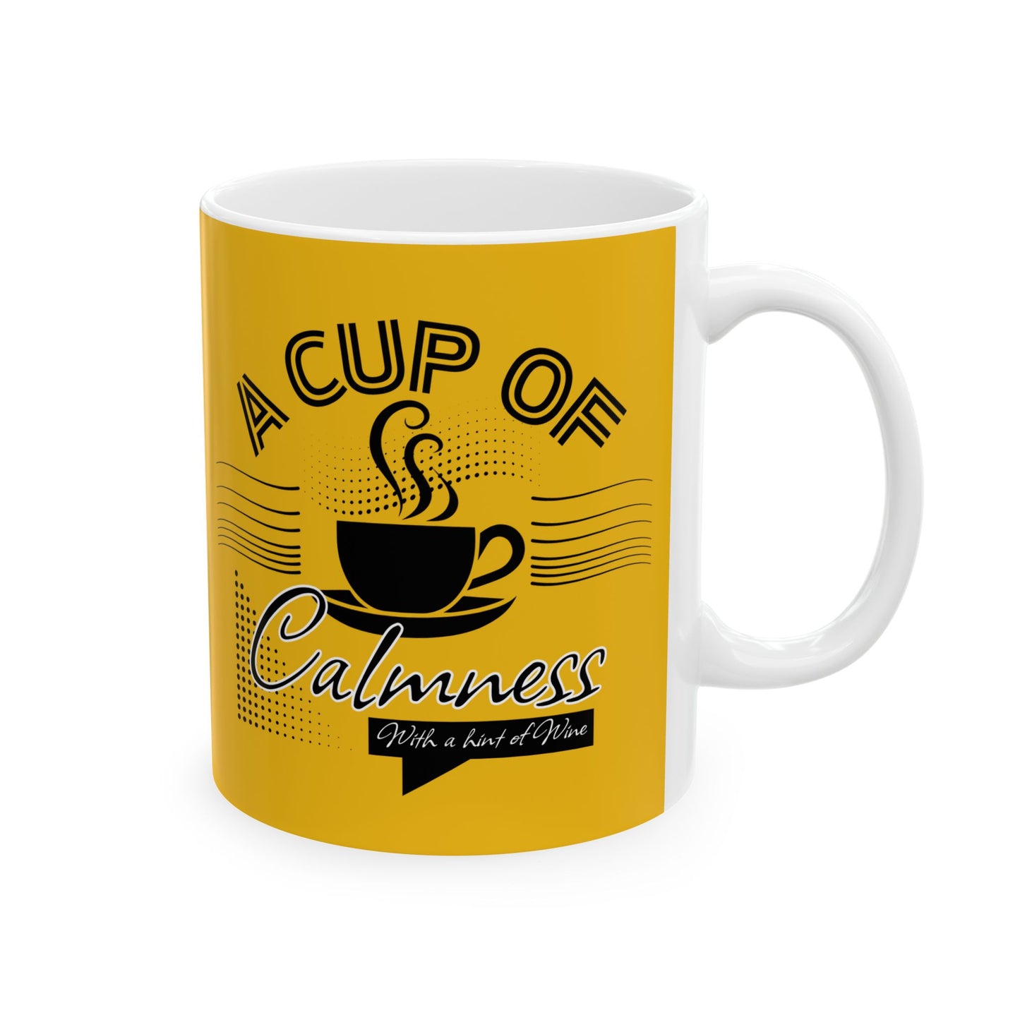 FaithStyles Coffee Lover Ceramic Mug — "A Cup of Calmness" Inspirational Yellow Coffee Mug (11oz, 15oz)