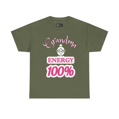 Fun Grandma Energy T-Shirt, Gift for Grandmothers, Casual Tee, Family Reunion Wear, Cute Gift for Mother's Day, Humor Shirt