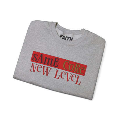 Crewneck Sweatshirt — "Same Core New Level" Graphic Pullover