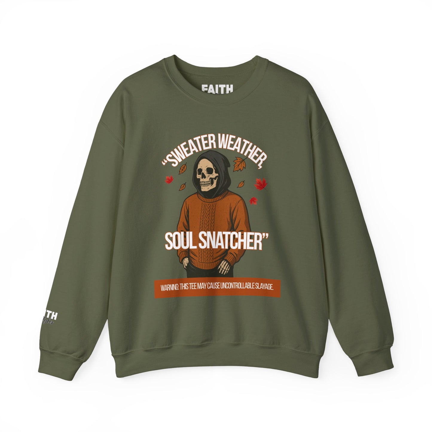 Soul Snatcher Crewneck Sweatshirt - Cozy Unisex Fall Apparel, Halloween Gift, Casual Streetwear, Autumn Fashion