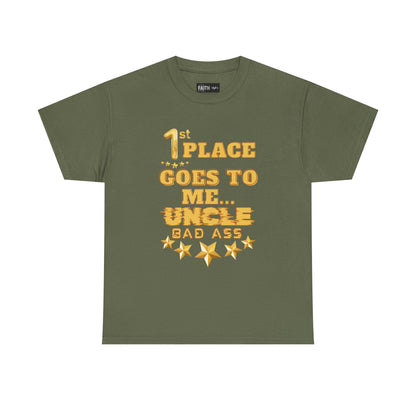 1st Place Uncle Badass Tee | Funny Gift for Uncle, Unisex Cotton Shirt, Family Reunion, Birthday Celebration, Casual Wear