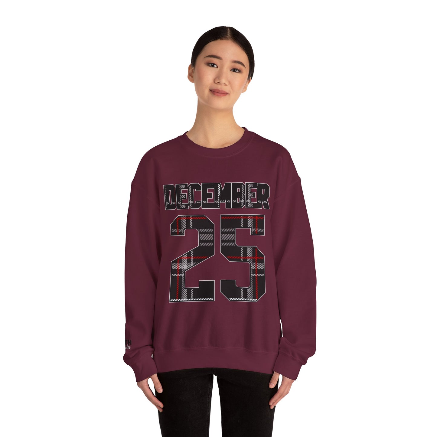 December 25 Plaid Number Crewneck Sweatshirt