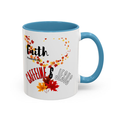 Faith & Caffeine Fall Coffee Mug | Perfect for Autumn Lovers, Thanksgiving Gift, Religious Coffee Cup, Inspirational Drinkware, Cozy Vibes