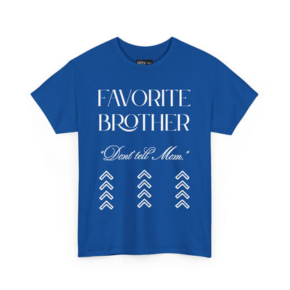 Favorite Brother Unisex Heavy Cotton Tee - Perfect Gift for Siblings, Casual Wear, Birthday, Family Reunion, Everyday Comfort