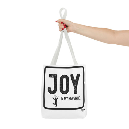 FaithStyles Joy Is My Revenge Tote Bag — Inspirational Graphic Canvas Tote