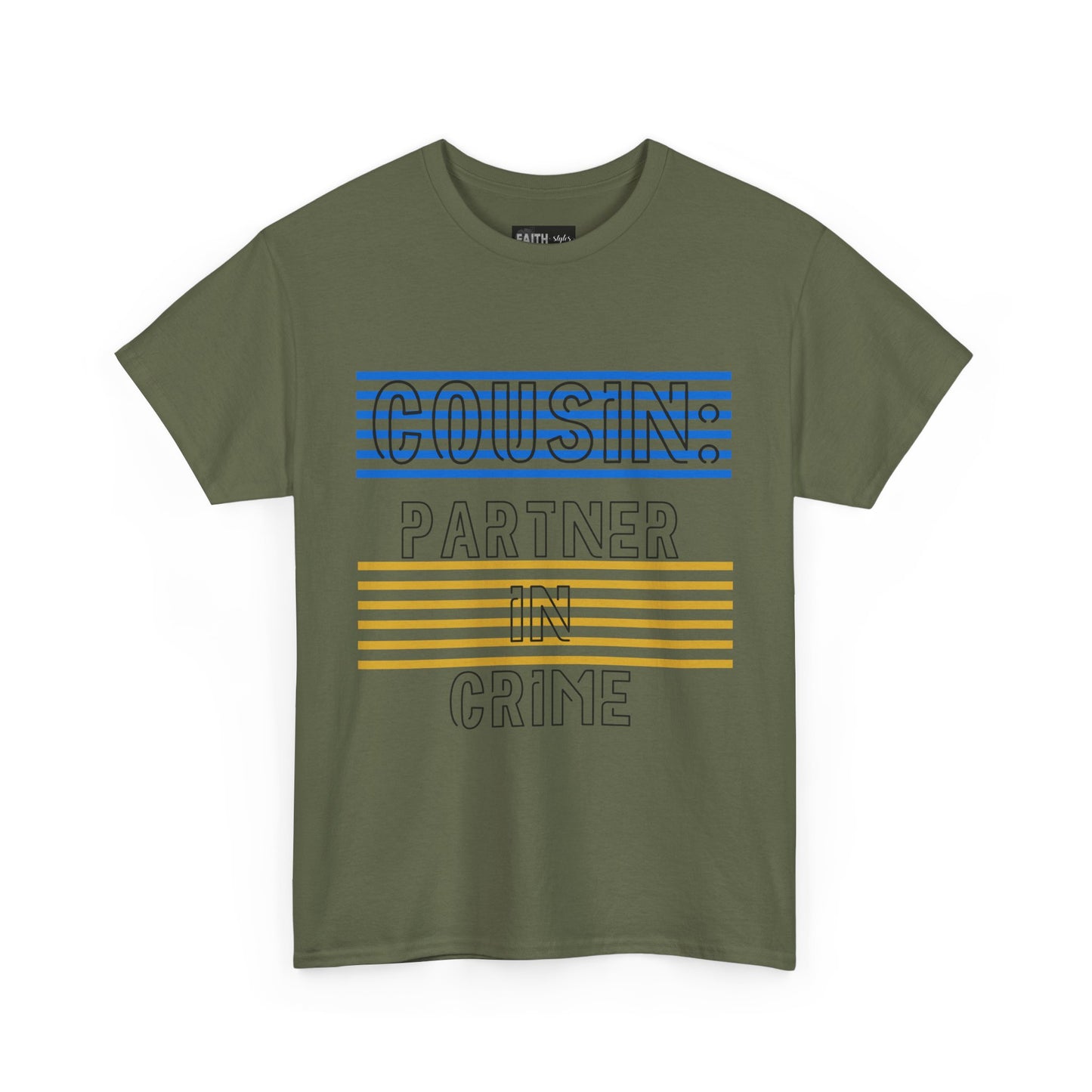 Cousins Partner in Crime Tee | Unisex Heavy Cotton T-Shirt for Family Gatherings, Cousin's Day, Gift for Cousins, Comfortable Casual Wear