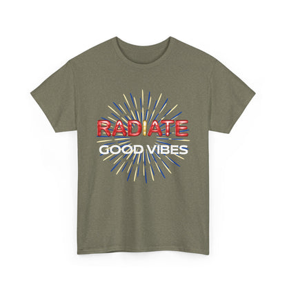 Radiate Unisex Heavy Cotton Tee - Positive Vibe Shirt, Gift for Friends, Motivational Apparel, Casual Wear, Everyday Comfort