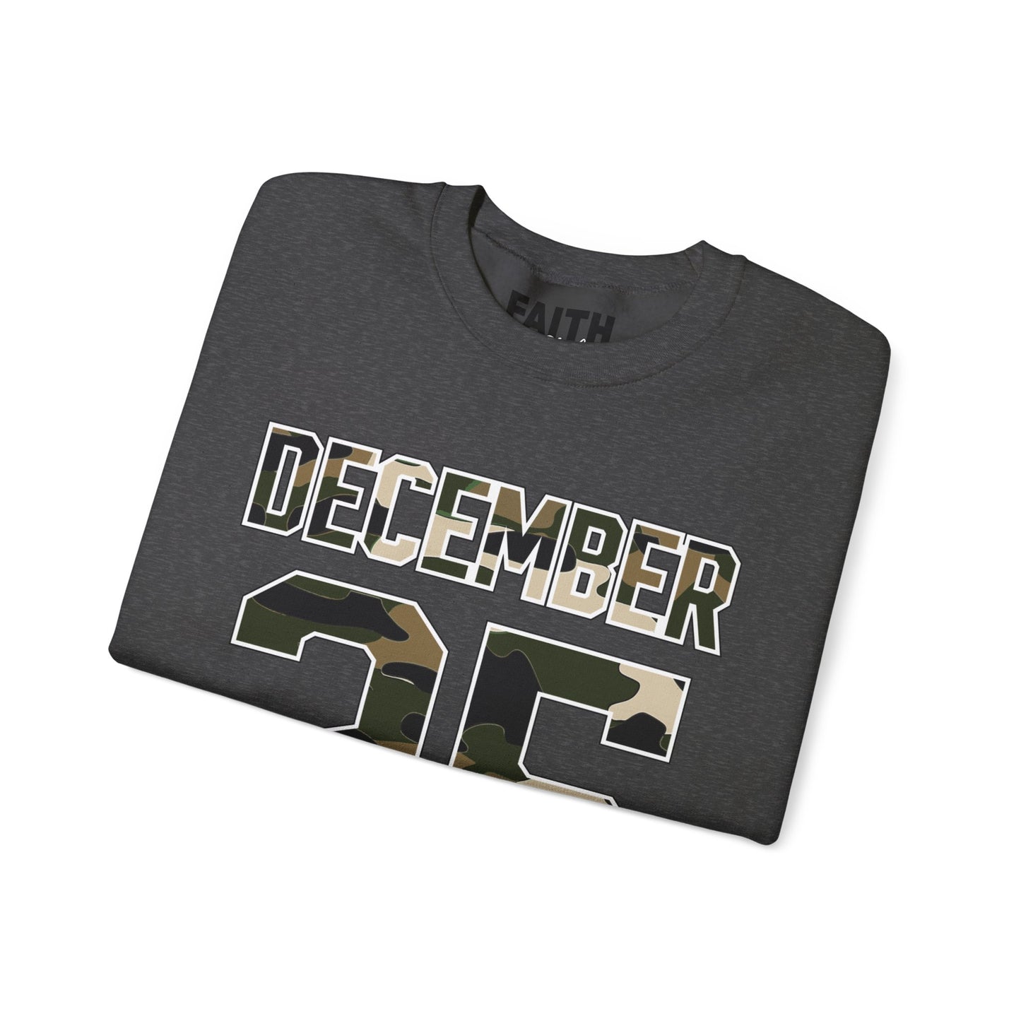 December 25 Camouflage Crewneck Sweatshirt - Christmas Holiday Tee