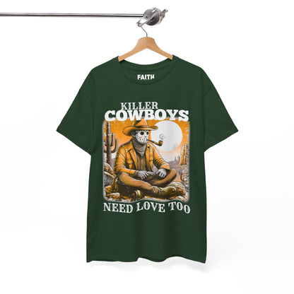 Killer Cowboys Graphic Tee, Unisex Heavy Cotton T-Shirt for Casual Wear, Cowboy Lover Gift, Western Occasion Apparel