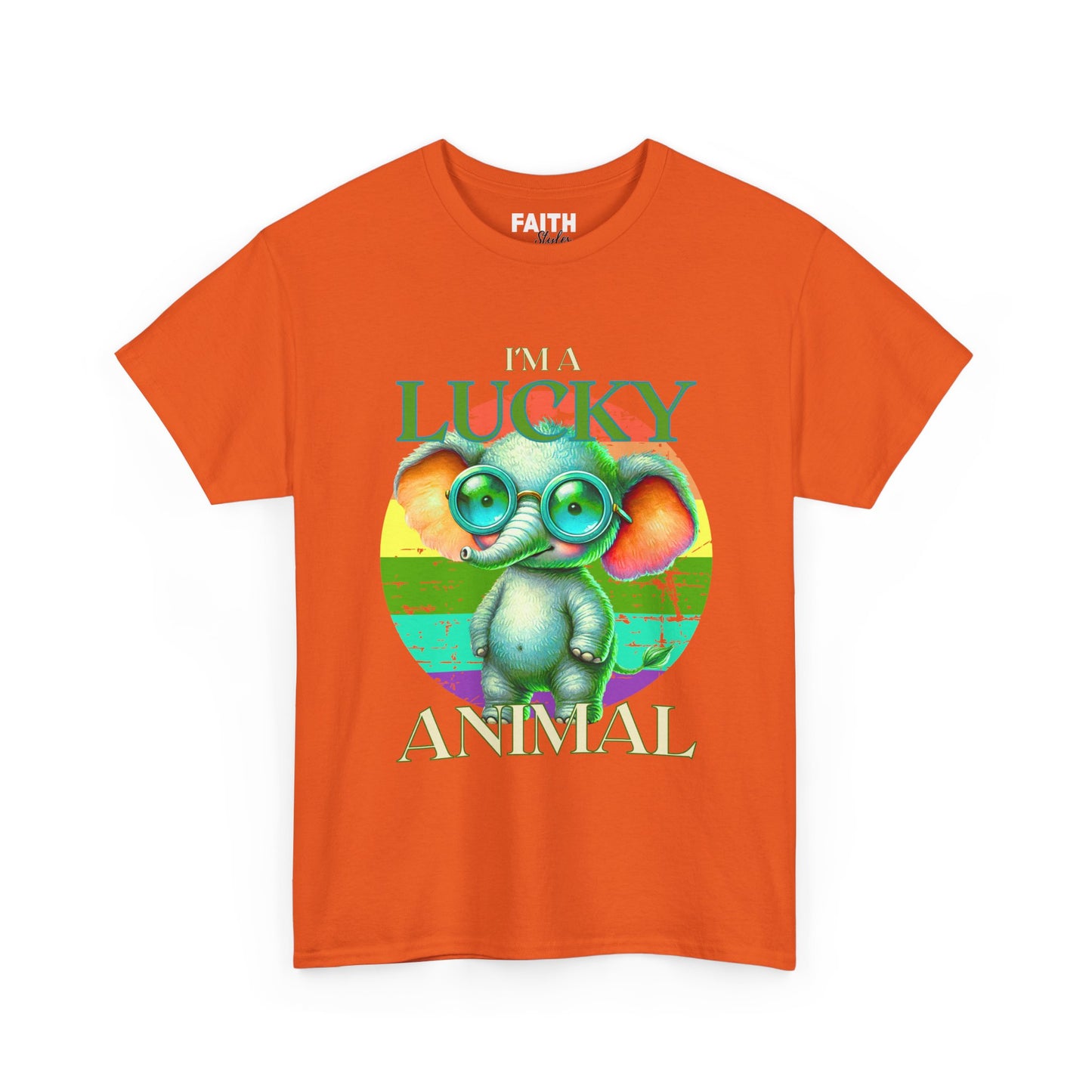 Lucky Animal Unisex Heavy Cotton Tee, Cute Gift for Animal Lovers, Casual Streetwear, St. Patrick's Day, Birthday Apparel