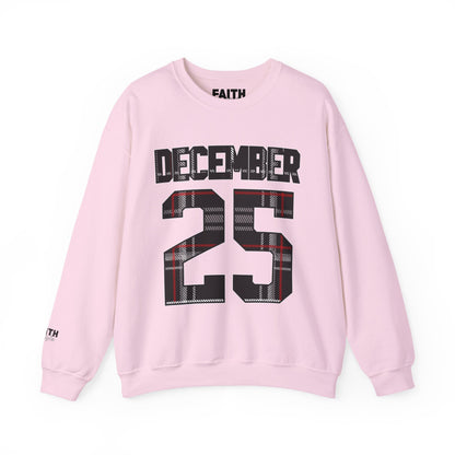 December 25 Plaid Number Crewneck Sweatshirt