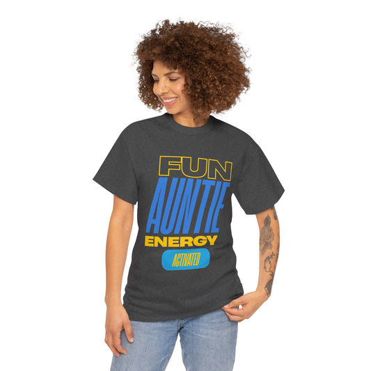 Fun Auntie Energy Activated Tee - Perfect Gift for Cool Aunts, Casual Wear, Gifting, Family Celebrations, Aunt's Day