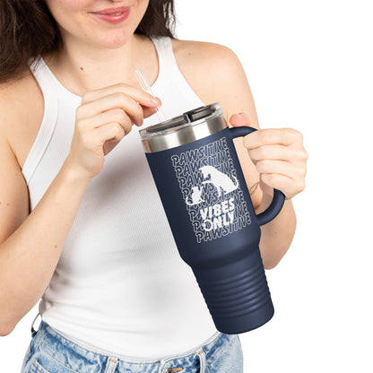 Insulated Travel Mug, 40oz-PAWSITIVE VIBES ONLY