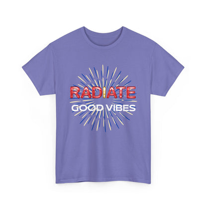 Radiate Unisex Heavy Cotton Tee - Positive Vibe Shirt, Gift for Friends, Motivational Apparel, Casual Wear, Everyday Comfort