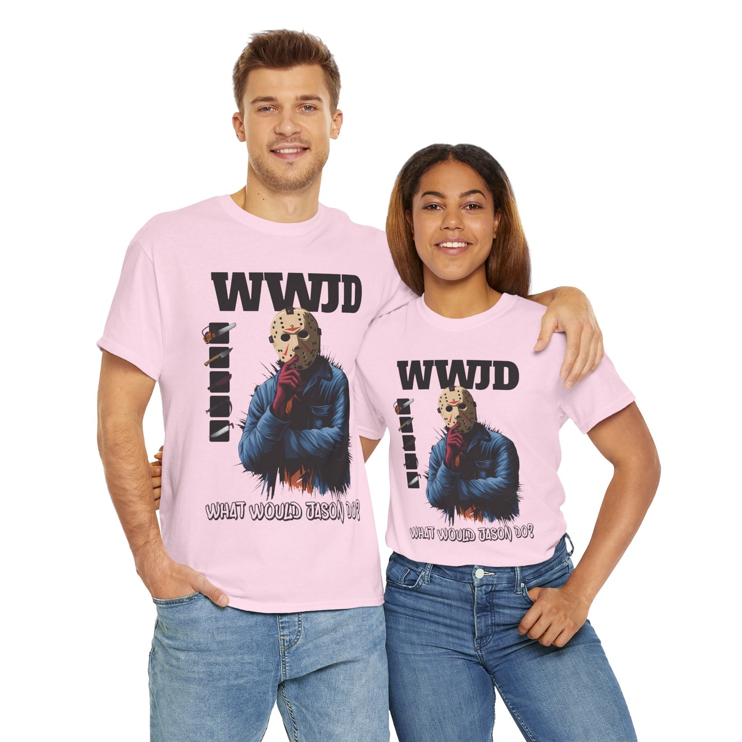 WWJD Unisex Heavy Cotton Tee, Graphic T-Shirt, Casual Wear, Gift for Him, Trendy Apparel, Statement Tee