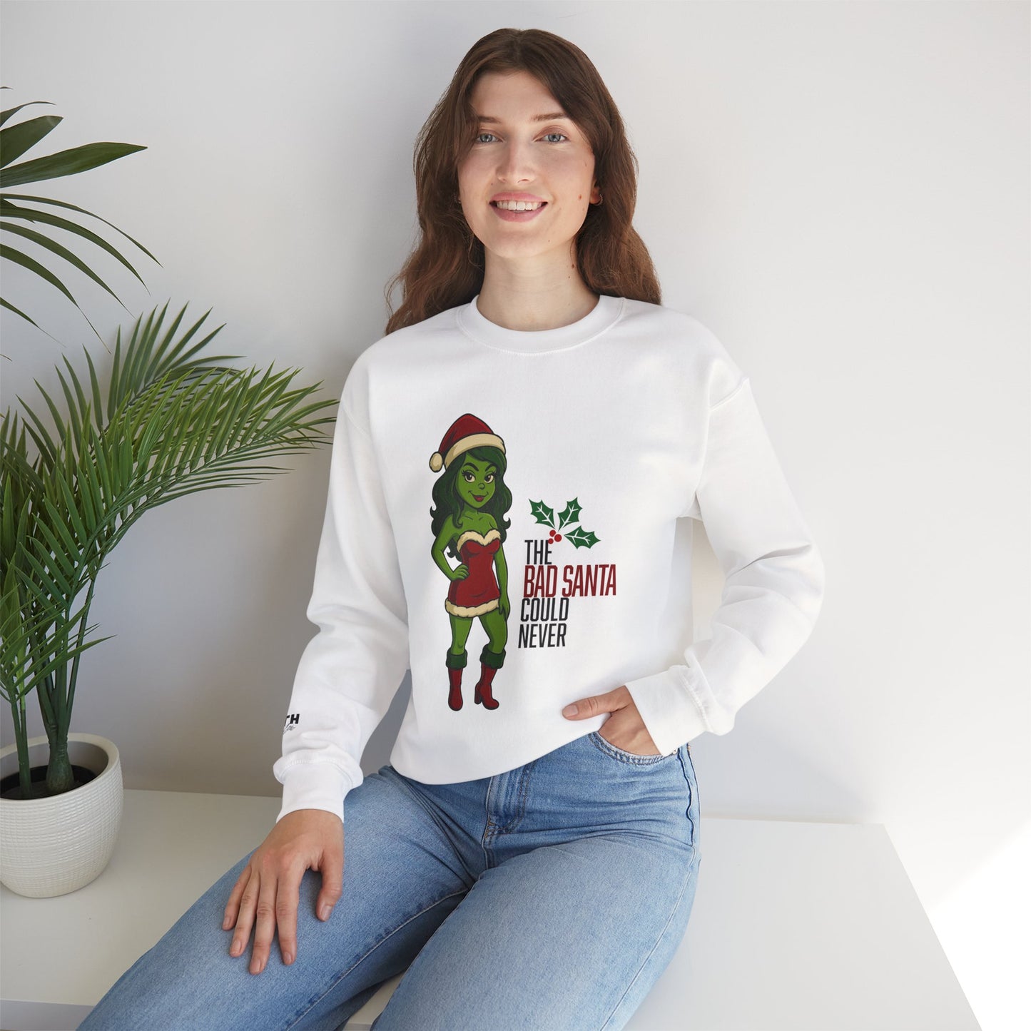 Christmas Girl Holiday Sweatshirt — 'The Bad Santa Could Never' Christmas Crewneck