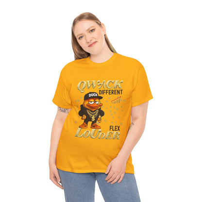 Qwack Different Unisex Heavy Cotton Tee, Fun T-Shirt, Gift for Duck Lovers, Casual Wear, Streetwear Style, Summer Vibes
