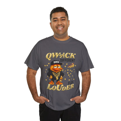 Qwack Different Unisex Heavy Cotton Tee, Fun T-Shirt, Gift for Duck Lovers, Casual Wear, Streetwear Style, Summer Vibes