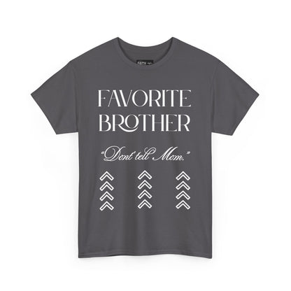 Favorite Brother Unisex Heavy Cotton Tee - Perfect Gift for Siblings, Casual Wear, Birthday, Family Reunion, Everyday Comfort