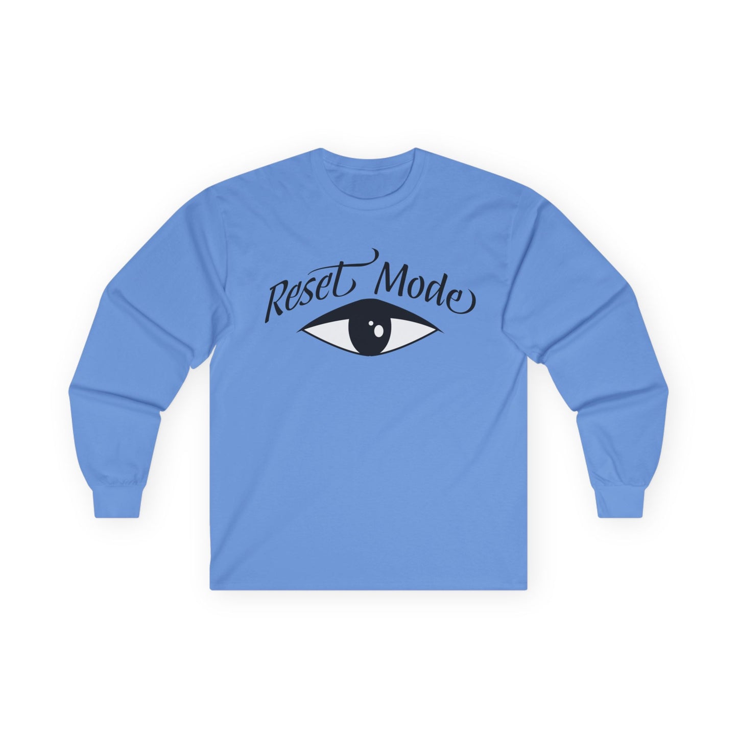 Reset Mode Long Sleeve Tee — Minimal Eye Graphic Spiritual Streetwear