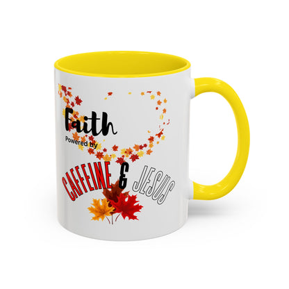 Faith & Caffeine Fall Coffee Mug | Perfect for Autumn Lovers, Thanksgiving Gift, Religious Coffee Cup, Inspirational Drinkware, Cozy Vibes