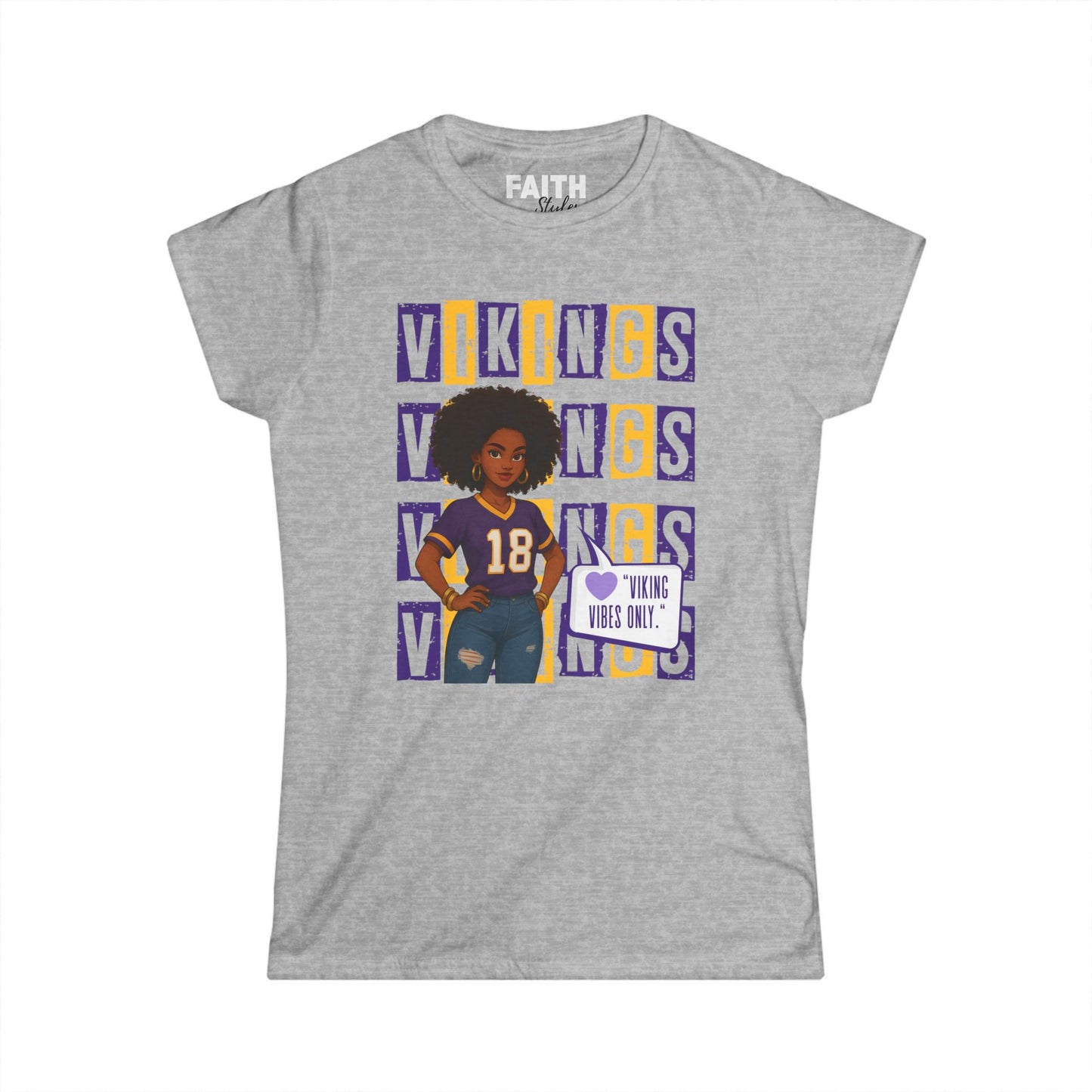Vibrant Vikings Women's Tee, Perfect for Game Day, Sports Events, Casual Wear, Tailgating, Fan Merchandise