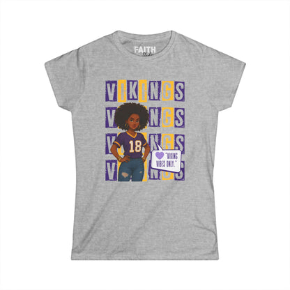 Vibrant Vikings Women's Tee, Perfect for Game Day, Sports Events, Casual Wear, Tailgating, Fan Merchandise