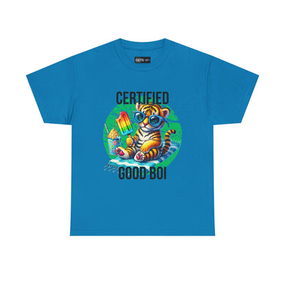 Certified Good Boi Unisex Heavy Cotton Tee, Animal Lover Tee, Cute Pet Shirt, Fun Graphic T-Shirt, Gift for Pet Owners, Casual Wear