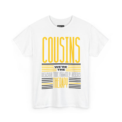Cousins Therapy Tees, Family Reunion Shirt, Casual Wear, Gift for Cousins, Fun Family Quote Tee