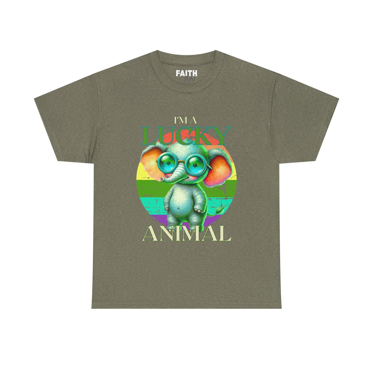 Lucky Animal Unisex Heavy Cotton Tee, Cute Gift for Animal Lovers, Casual Streetwear, St. Patrick's Day, Birthday Apparel