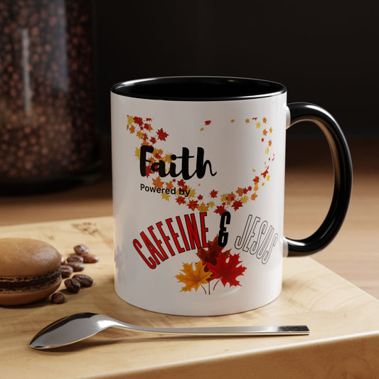 Faith & Caffeine Fall Coffee Mug | Perfect for Autumn Lovers, Thanksgiving Gift, Religious Coffee Cup, Inspirational Drinkware, Cozy Vibes