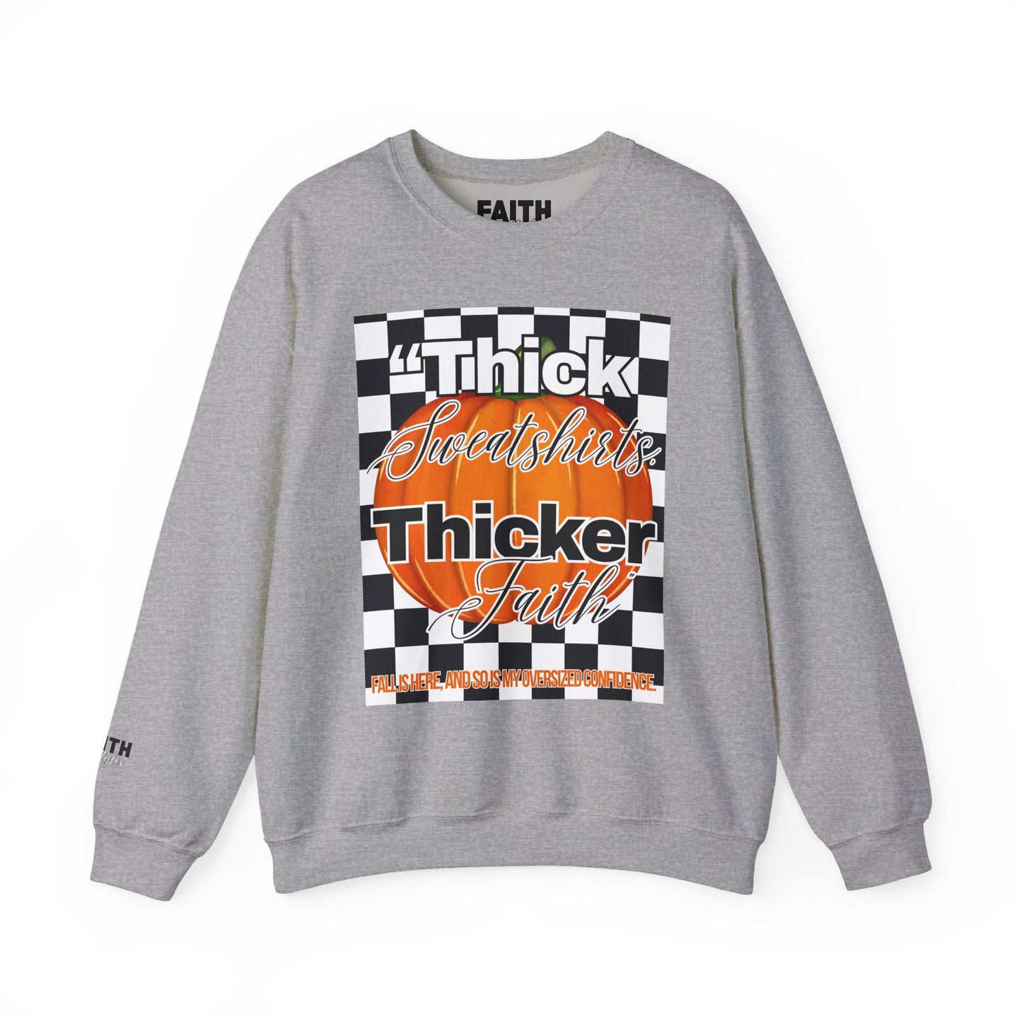 FaithStyles Thick Sweatshirts Pumpkin, Unisex Graphic Sweatshirt, Crewneck Sweatshirt, Sports Apparel, Cozy Casual Wear