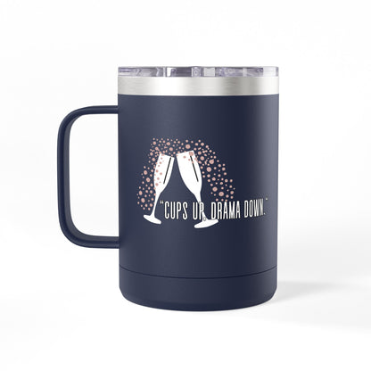 Celebratory Coffee Mug Tumbler, Cheers Gift for Friends, 15oz Drinkware for Parties, Birthdays, Wedding, Fun Gatherings